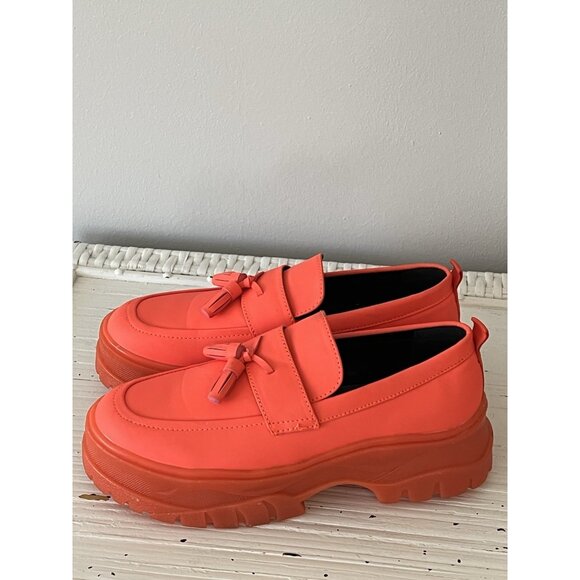  Chunky Loafer Orange Highlighter Neon Club Grunge Men’s Size 8 Halloween main image 6